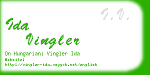 ida vingler business card